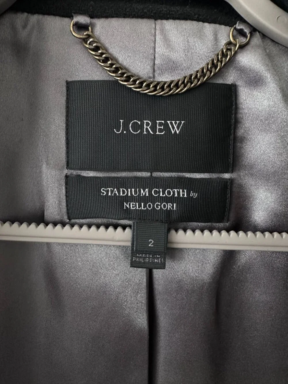 J Crew Stadium Cloth by Nello Gory Black Cocoon Coat in Size 2 - Picture 8 of 11